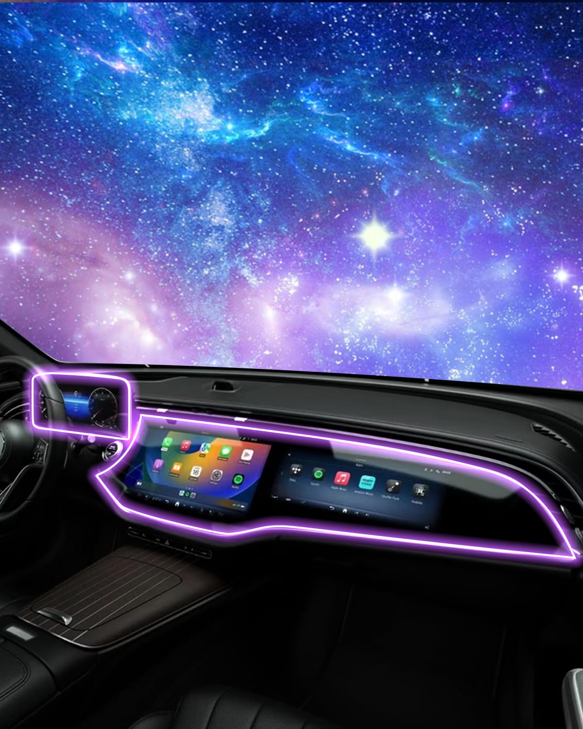 Photo 1 of (4PCS) EUEKY 2025 Merc*edes E Class Screen Protector 2026 All In One Design for 2024 - 2026 E Class 350 / 450 Sedan AMG E53 Hybrid Sedan NAV.12.3inch & Dash 14.4inch +Passenger 12.3inch PET Protective Film Merc*edes Benz E Class Accessories HD