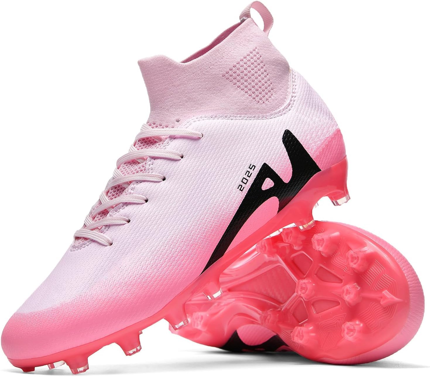 Męskie buty do piłki nożnej, z wysoką cholewką i kolcami, buty do piłki nożnej, dla dzieci, profesjonalne buty treningowe, sportowe buty piłkarskie., 38 EU