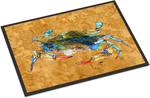 Caroline's Treasures 8655MAT - Tapete de cangrejo de 18 x 27 pulgadas, tapete para puerta delantera, para interiores y exteriores, para entrada,