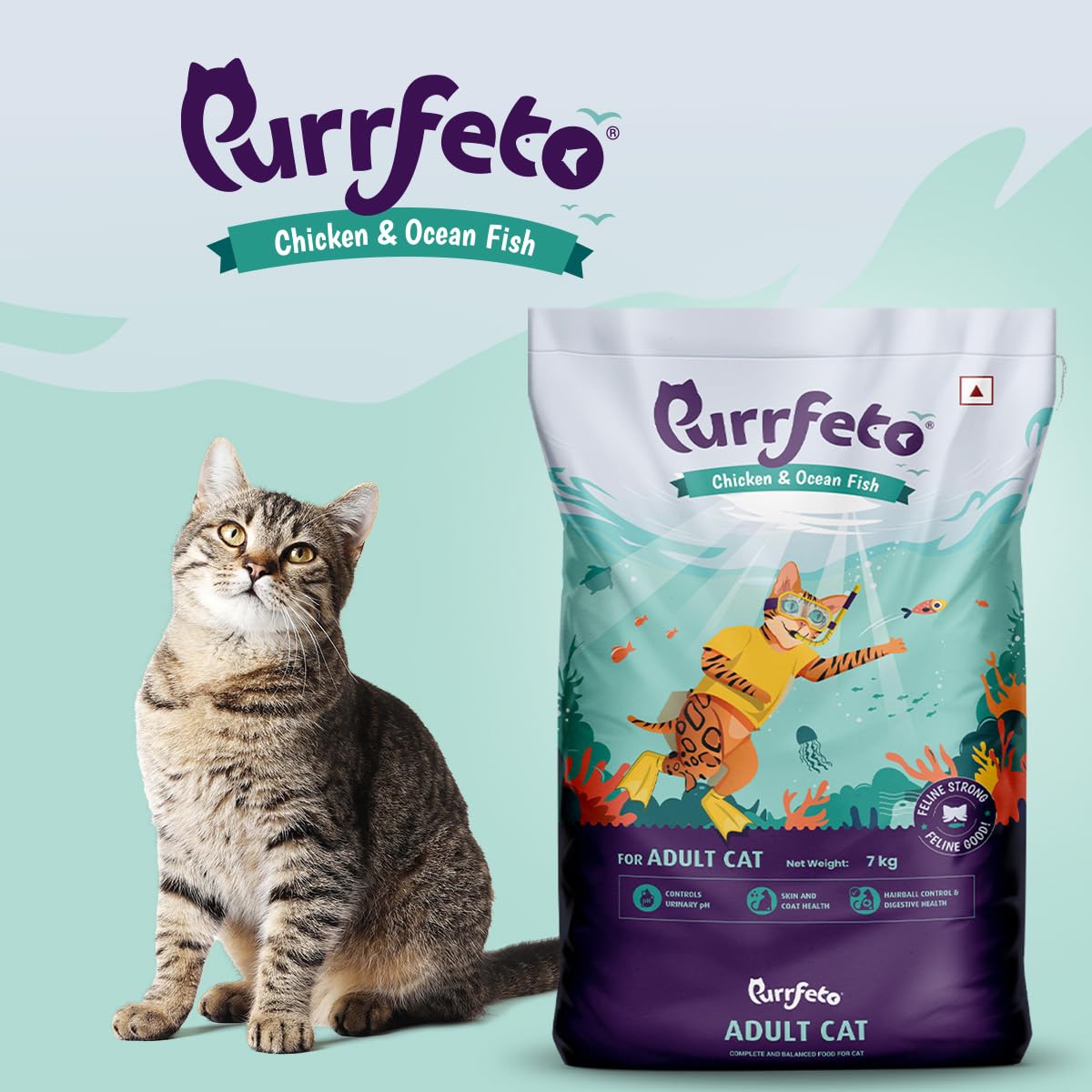 Purrfeto Adult Dry Cat Food | Chicken & Rice | 1.2 kg Ingredients | 40% Reduction in Urinary Track Diseases |Anti Hairball Formula |Healthy Skin & Coat |Improves Digestive Health 2