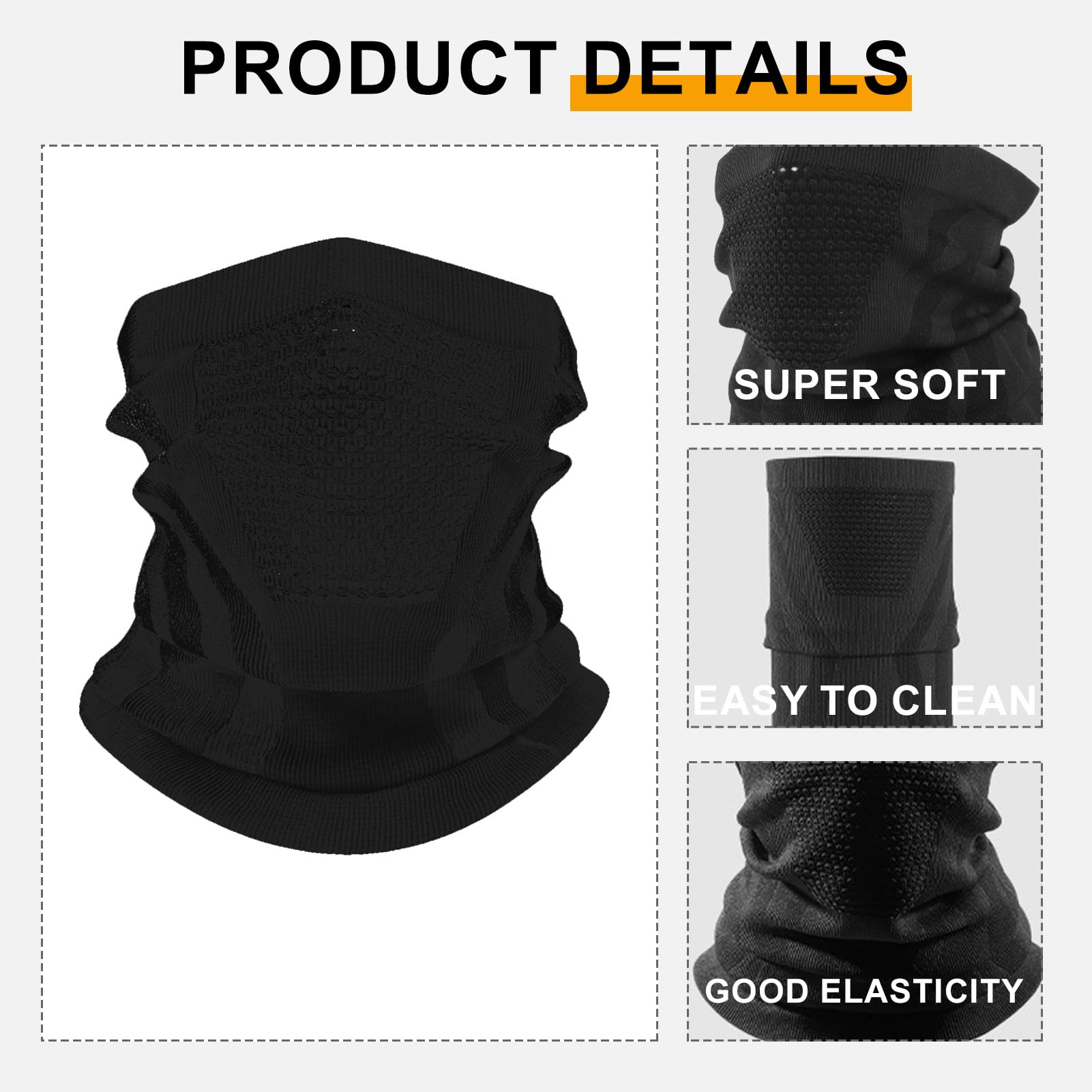 Calentador De Cuello Multifuncional Para Hombre Y Muje, Mascarilla De Alta Elasticidad, Transpirable Y Térmico Para Ciclismo, Esquí, Running Y Actividades Al Aire Libre, Bufanda Tubular