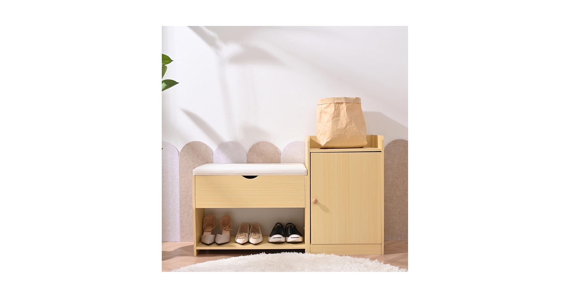 Amazon｜OSJ 玄関ベンチ 玄関椅子 靴収納ラック 下駄箱 シューズ