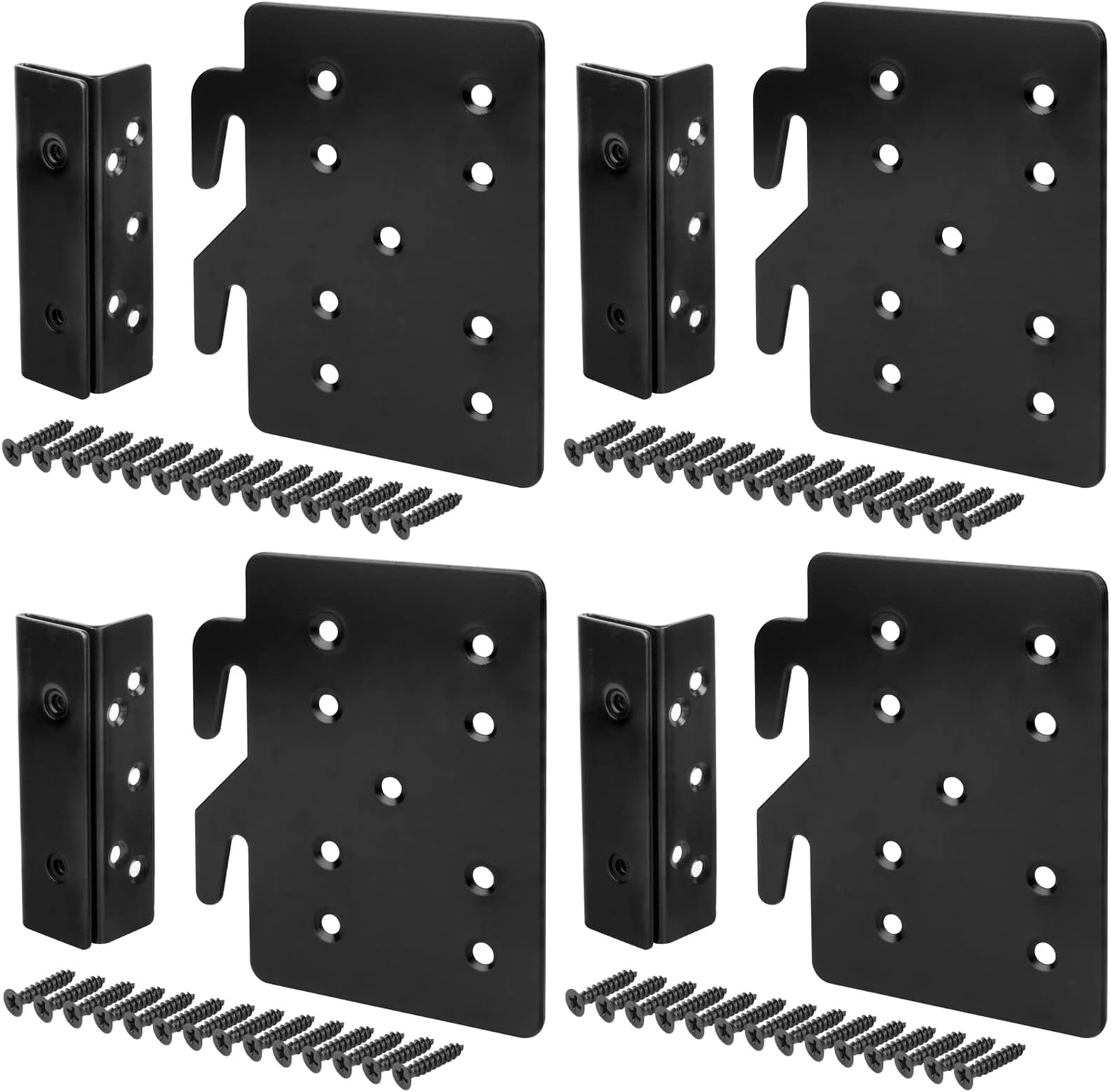 LARGE Cast Iron Bed Rail Fastener Set (kit) 4 frame hooks