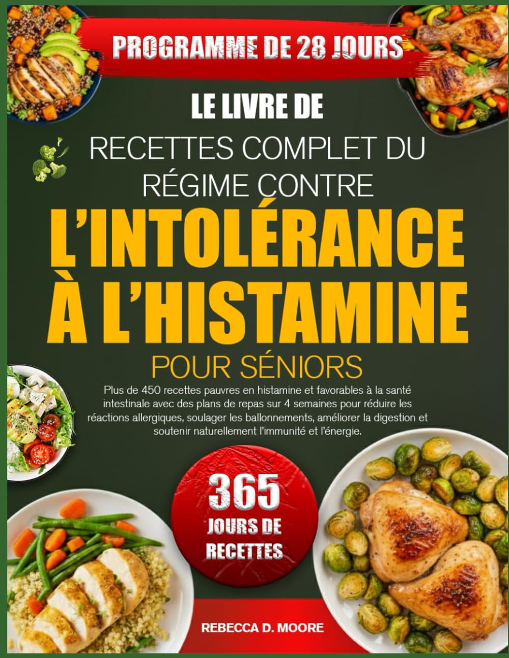 LE LIVRE DE RECETTES COMPLET DU RÉGIME CONTRE L’INTOLÉRANCE À L’HISTAMINE POUR SÉNIORS: Plus de 450 recettes pauvres en histamine et favorables à la ... sur 4 semaines pour réduire les réactions