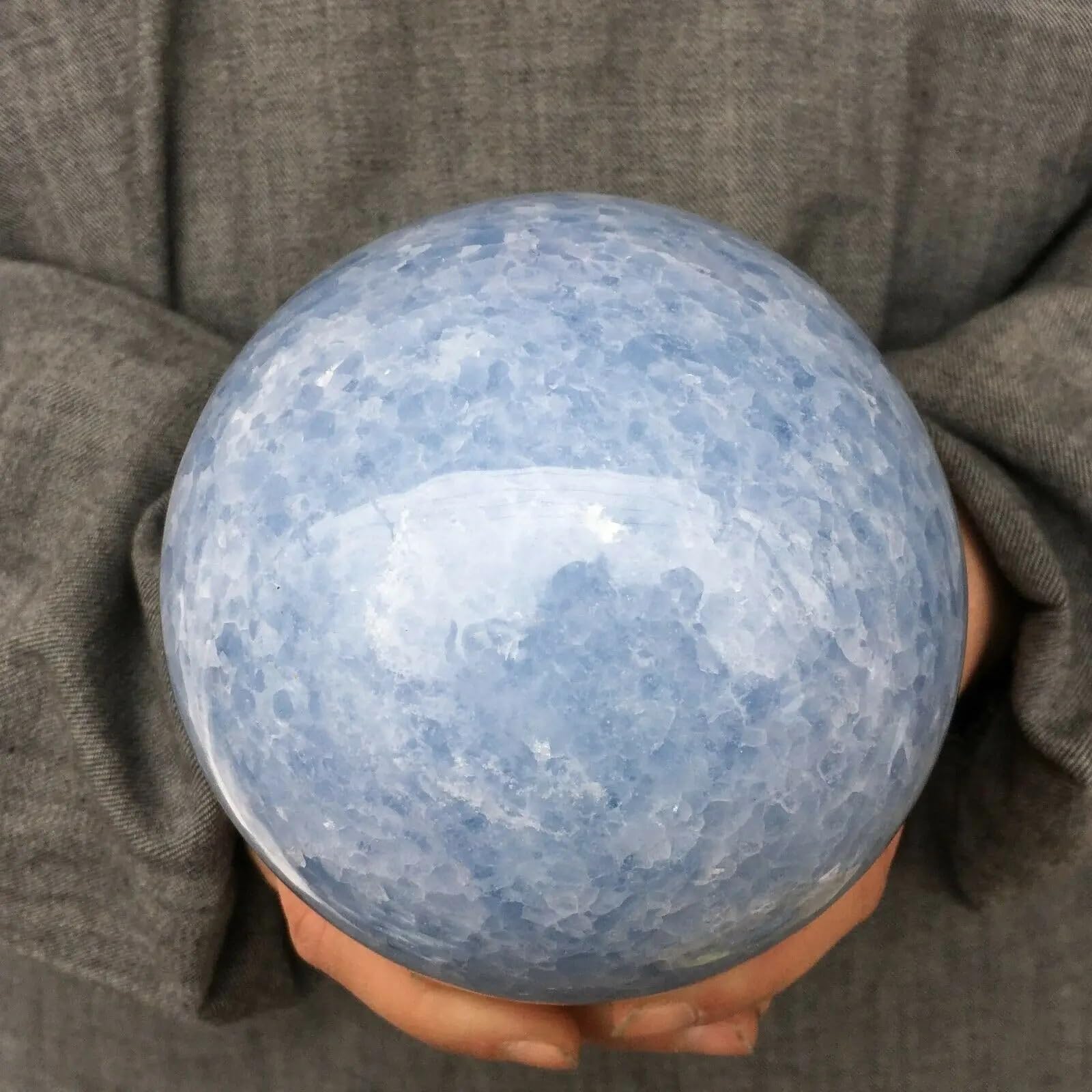 XGINERFEX Blue Calcite Quartz Crystal Sphere Ball Ornaments (Size : 1400-1500g) Gemstone Stone