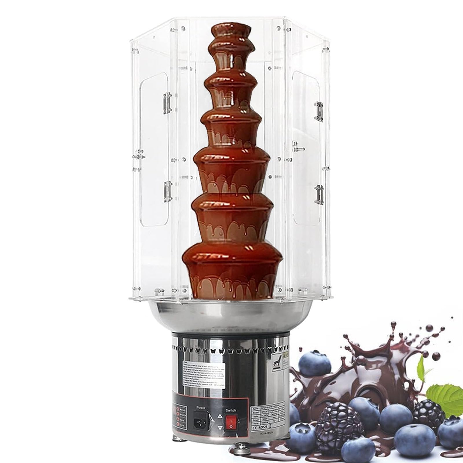 ASerZenith 4-7 Tiers Chocolate Fondue Fountain Cover, Cheese Candy Fountain Cover,Melting Pot Cover,For Parties, Weddings, Cafeterias,7Tiers