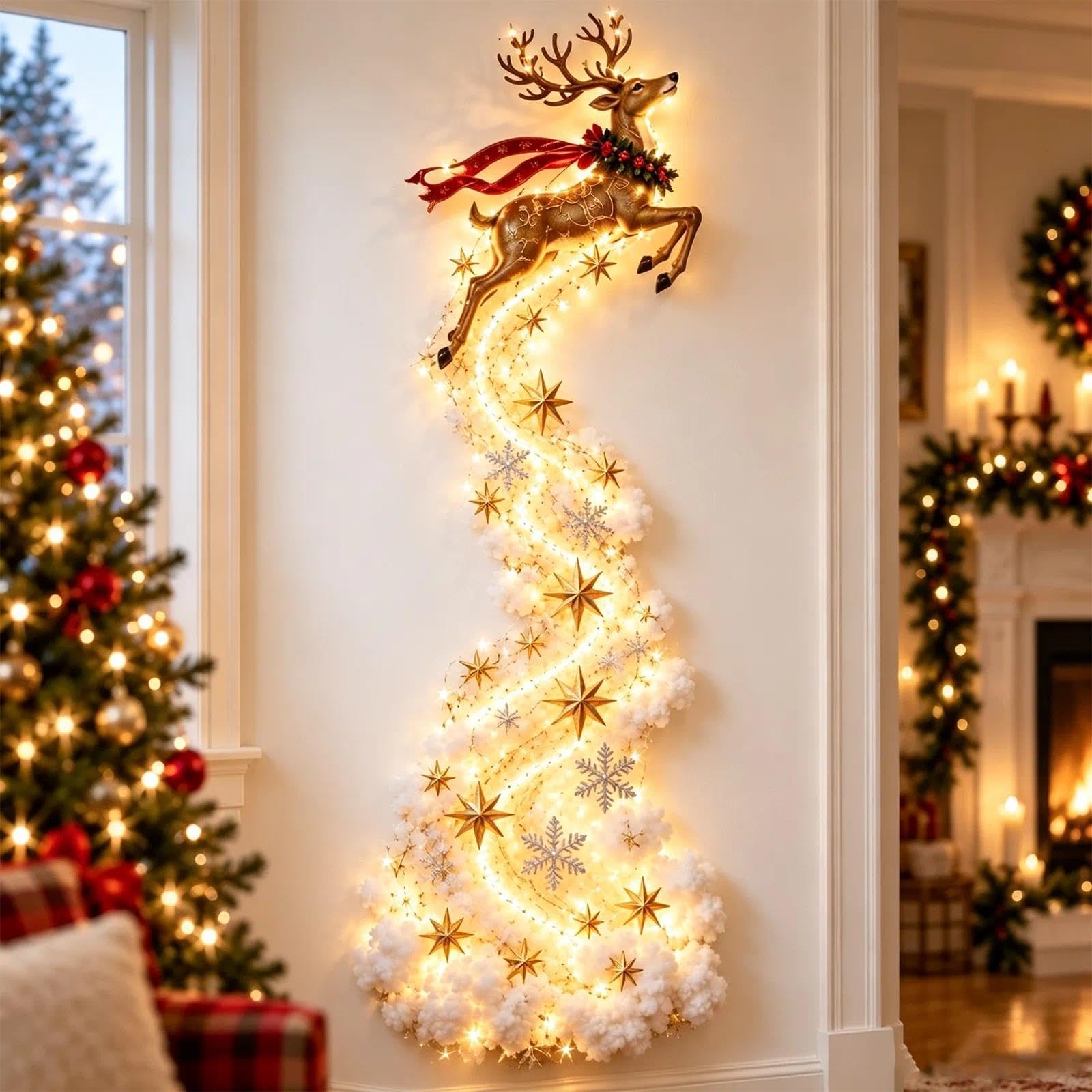 Christmas Magic Trail Wall Light, LED Cascading Christmas Wall Decor