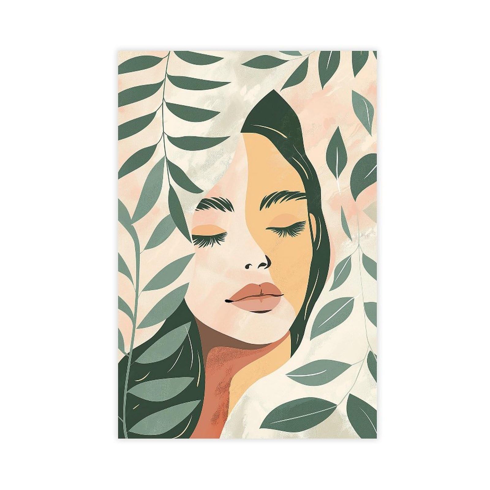 Bareronor Abstract Face Body Canvas Poster Bedroom Decor Landscape Office Room Decor Gift 12" L X 18" W