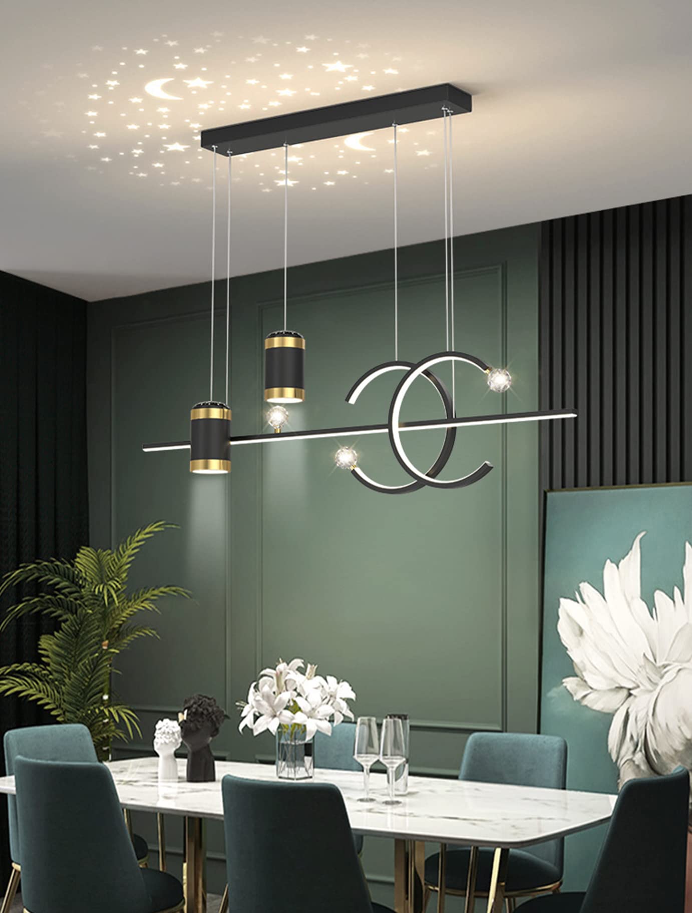 Lustre à DEL Oderne De 100 C De Long Avec Télécoande – Lustres Encastrés Réglables Pour îlot