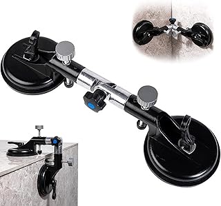 Kweetle 5 Inch Seamless Seam Setter with Adjustable Vacuum Suction Cups for Seam Joining Leveling, Professional Solid Countertop Installation Tool for Granite, Stone, Marble, Slab (Black)