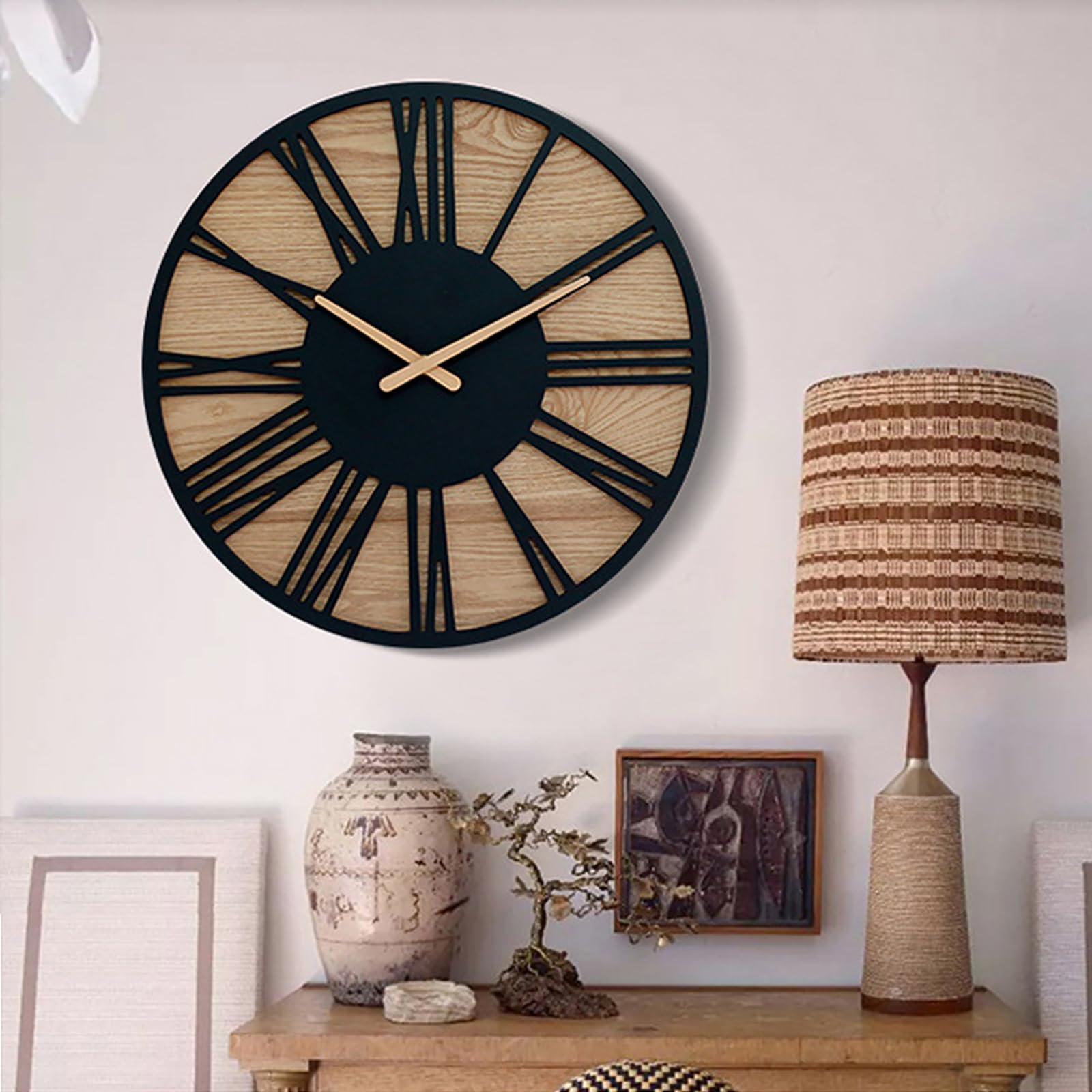 ナチュラルウッド ローマ数字 掛時計 40cm