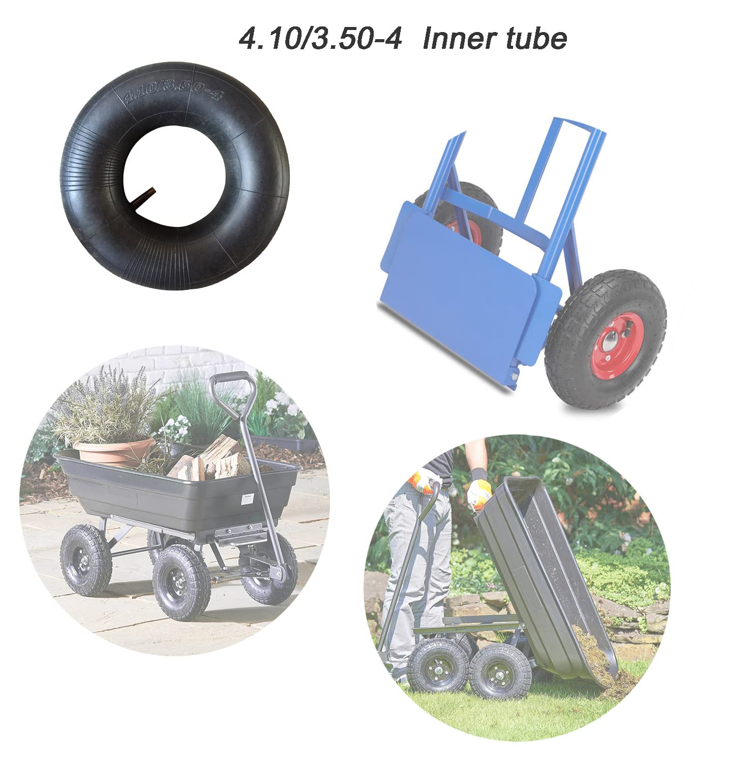 Pneumatici Con Tubo 4.00-4 Pollici 2PR Per Carriola Carrello