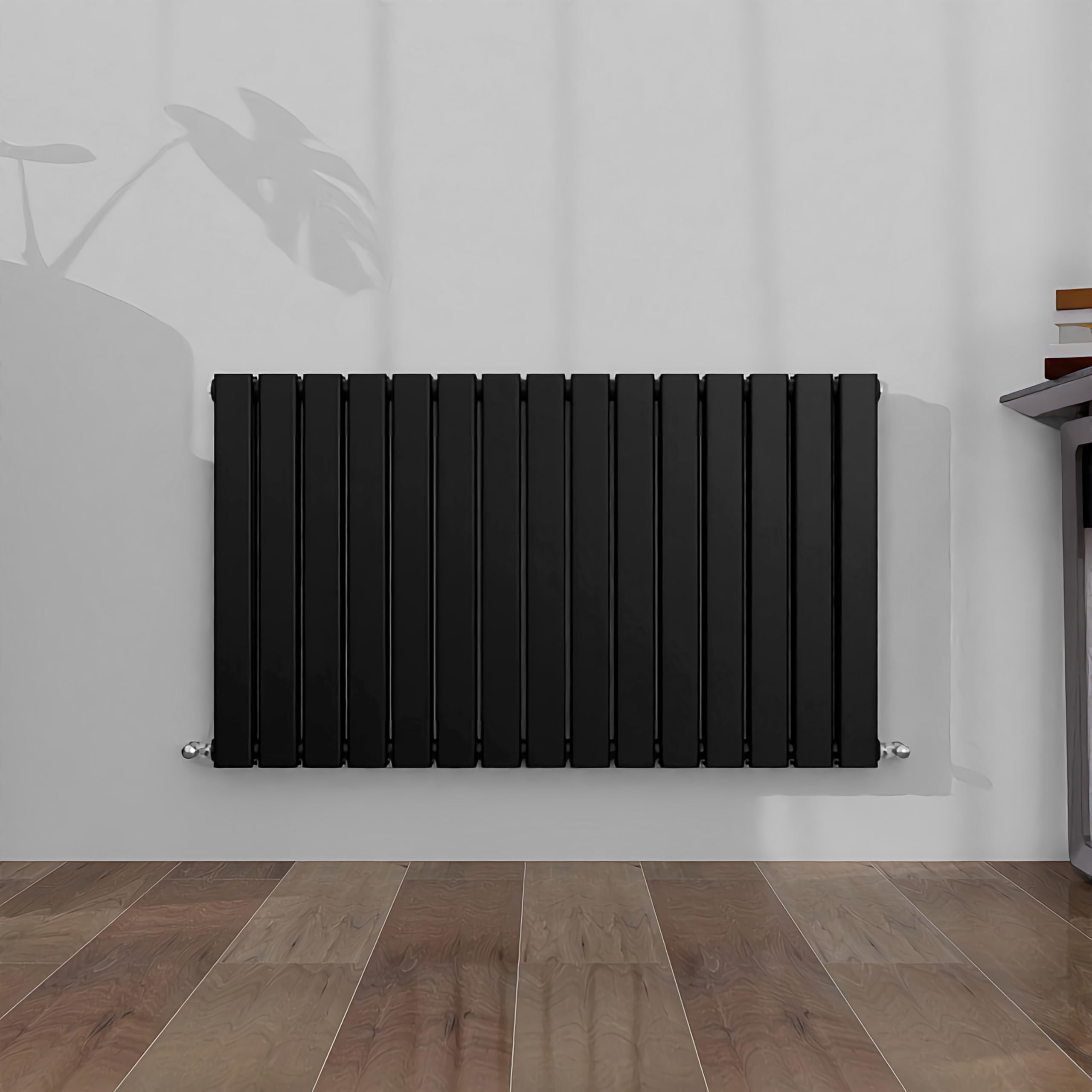 SLINE SANITARY 600x1020mm Horizontal Radiator Black Double Modern Flat Panel Central Heating Radiator