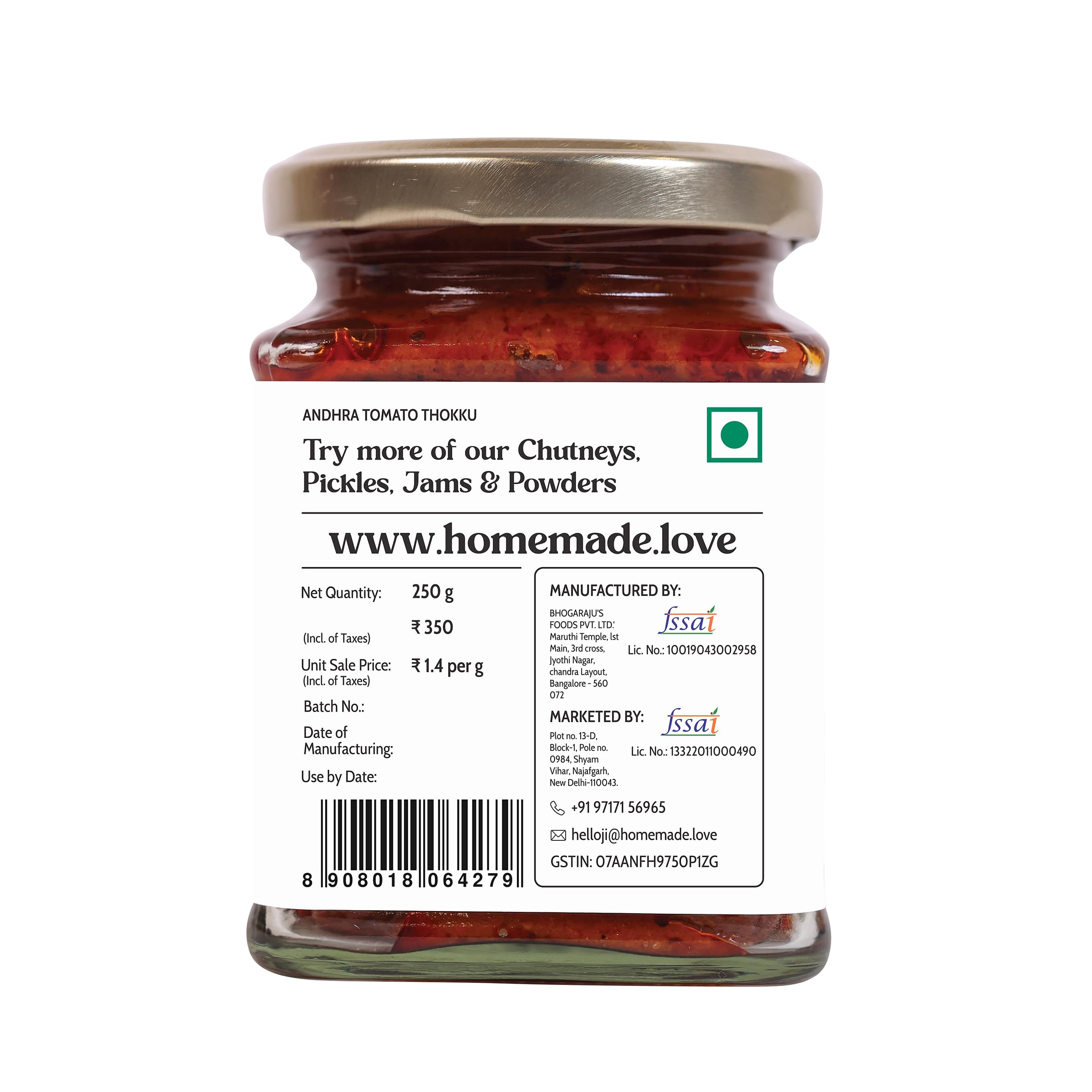 Homemade Love Andhra Tomato Thokku (250 Gm) | Tomato Pickle with Garlic Pure Natural Home Made Taste | Authentic Andhra Style Achar Perfect for Rice, Dosa, Idli, Upma & Roti | No Artificial Colors - Image 3 thumbnail