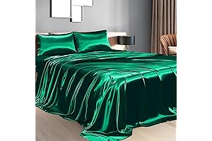 Indulge in Opulence: Sasttie Green Silk Sheets Queen