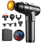 AERLANG Massage Gun with Heat Deep Tissue Back Massager Neck Massager for Pain Relief,Muscle Percussion Massage Gun, Birthday Gifts for Men Women Dad him Handheld Message Gun with 7Heads&Silent