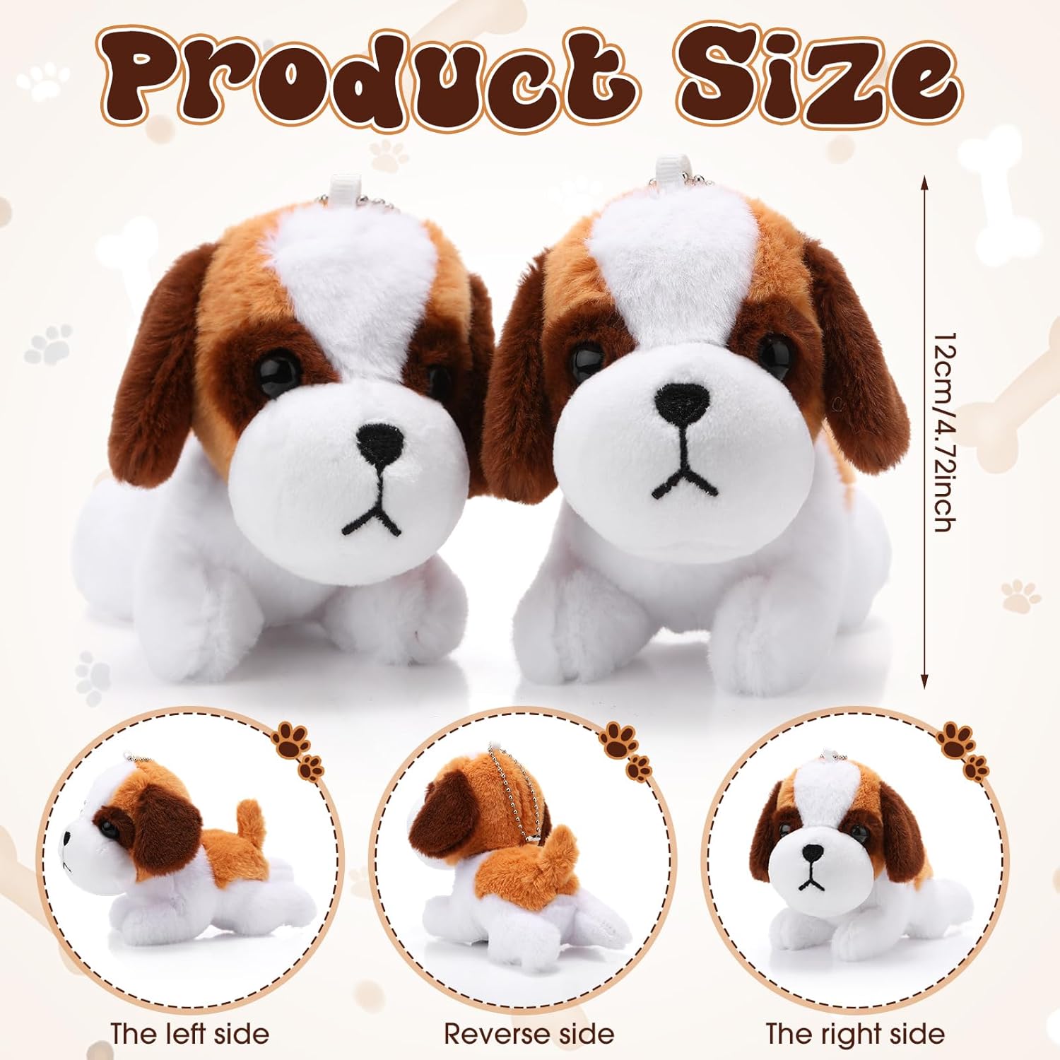 Sumind 9 Pcs 4" 5" Mini Plush Stuffed Dog Party Favor Small Puppy Stuffed Animal Bulk Soft Toy Doll Cute for Kids Graduation School Gift Baby Shower Birthday Adopt Party(Beagle Dog)