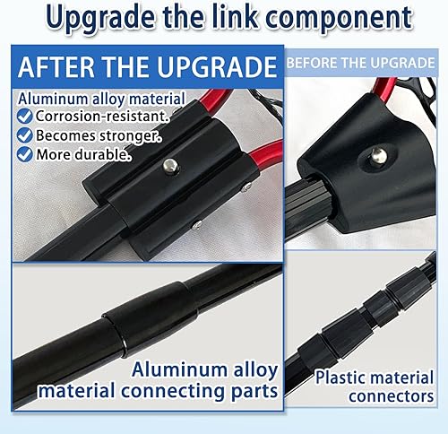 Miniatura 3 de Red de pesca de goma telescópica de metal con mango Longitud: 59 "Profundidad: 19.7 "Aro: 26 "x18" Muelle de red de aterrizaje de peces de silicona