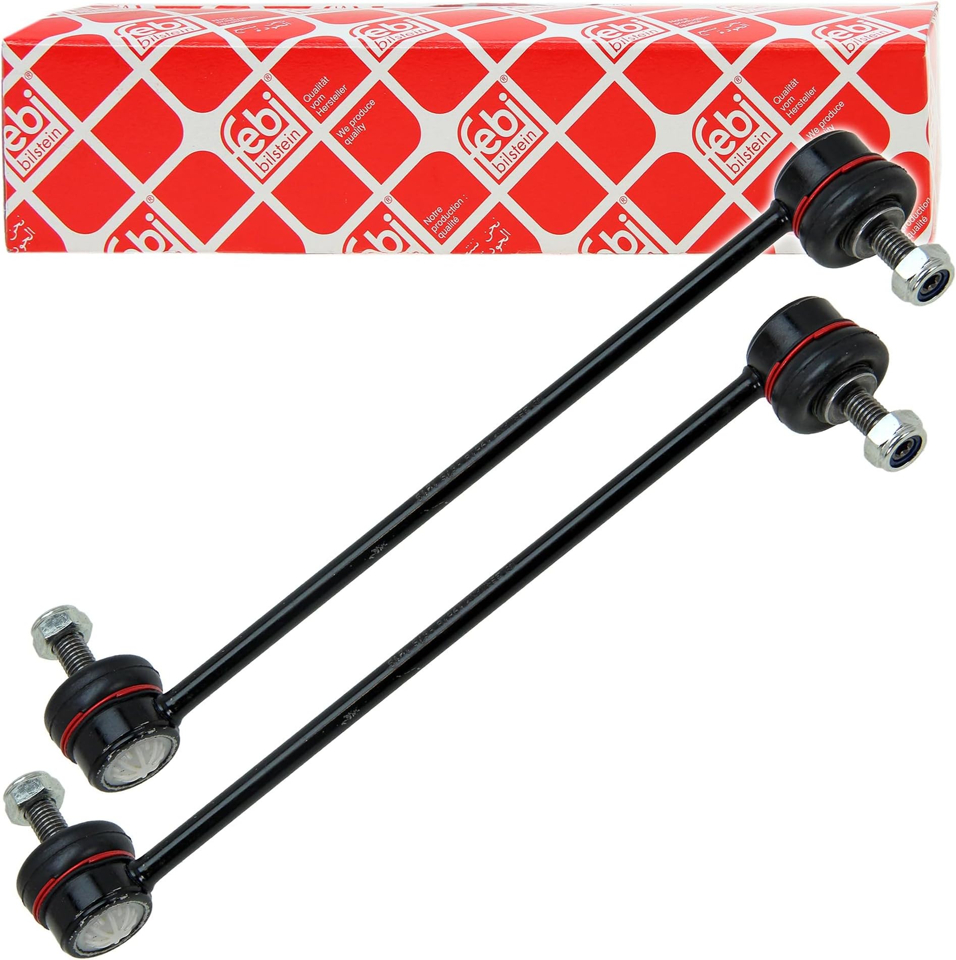 19518 Stabiliser Link with lock nuts, pack of one, Black