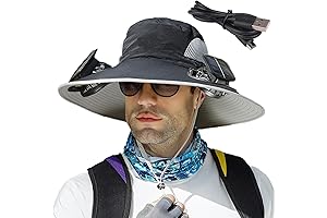 Solar Powered Fan Wide Brim Sun Hat for Men