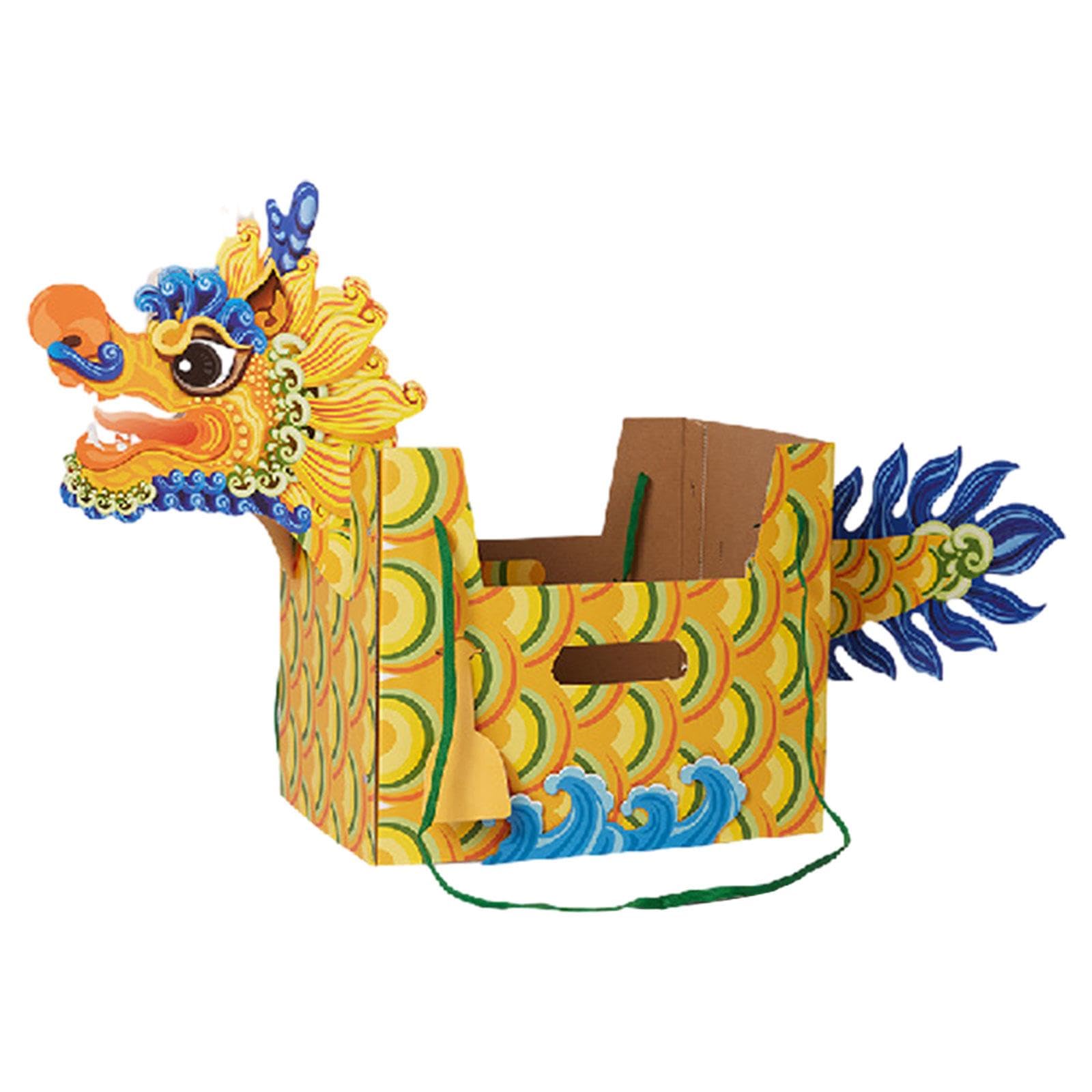 Papel Chino para Las Celebraciones de año, Barco Dragón para El Festival de Medio Otoño, Amarillo, Individual