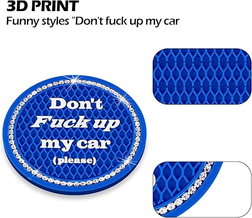 Miniatura 2 de Portavasos brillantes para automóvil, 4 portavasos universales antideslizantes de 2.75 pulgadas, accesorios para el interior del automóvil,