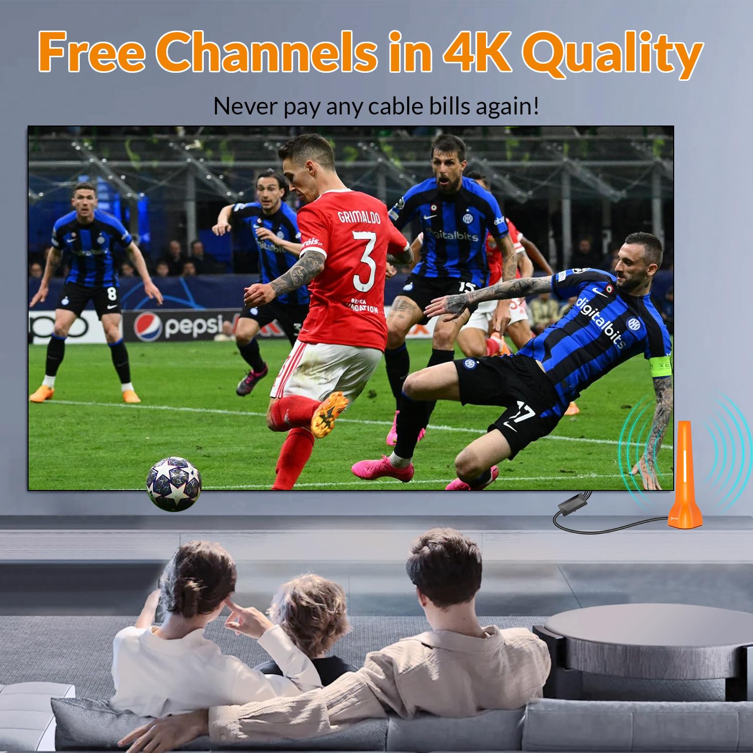 Antena de TV digital HD amplificada, antena HDTV de largo alcance para interiores y exteriores para canales locales, soporta Smart TV 4K 1080p y todos los televisores, amplificador de señal incluido