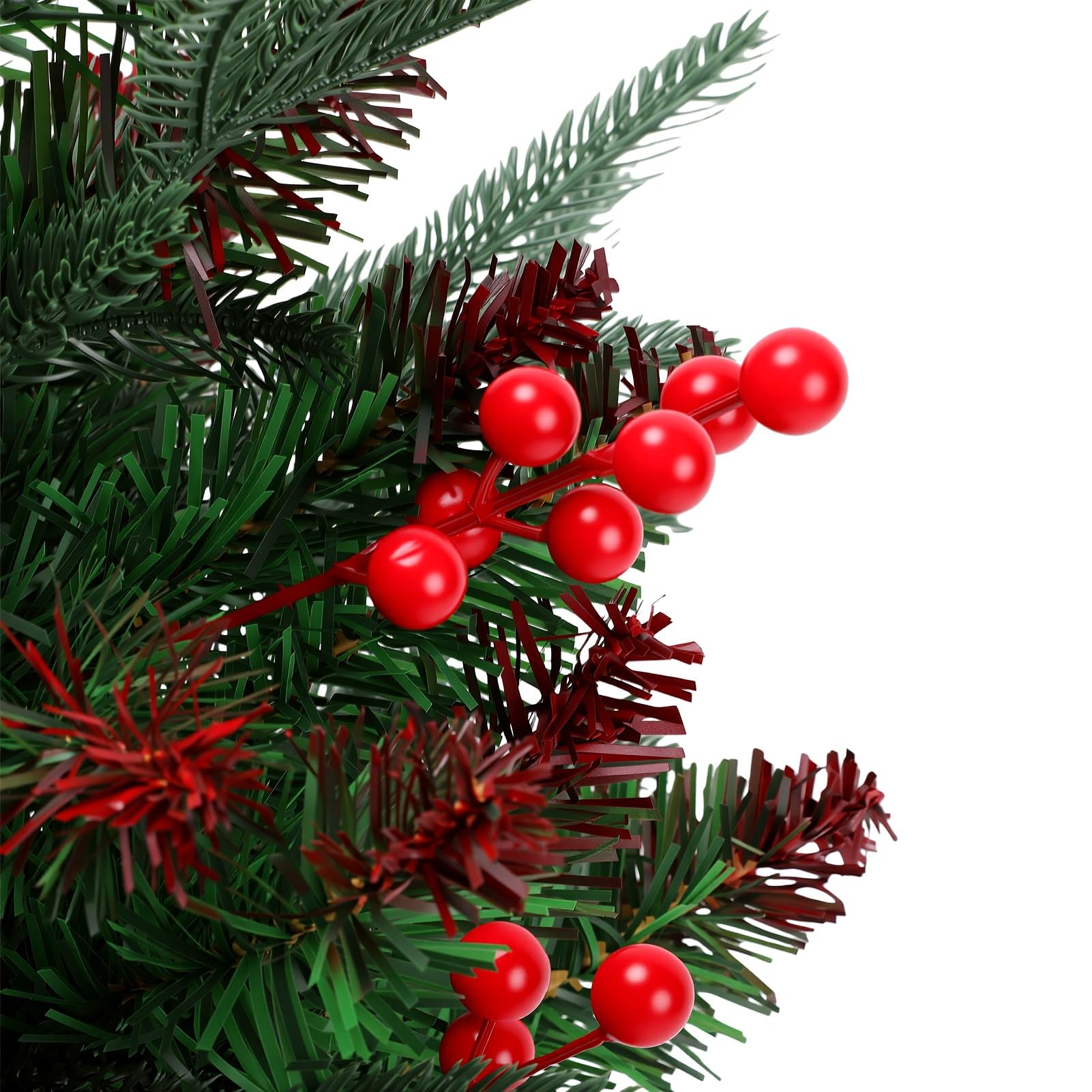 Ejoyous Albero di Natale Artificiale Mini, Pino Decorativo con Bacche,