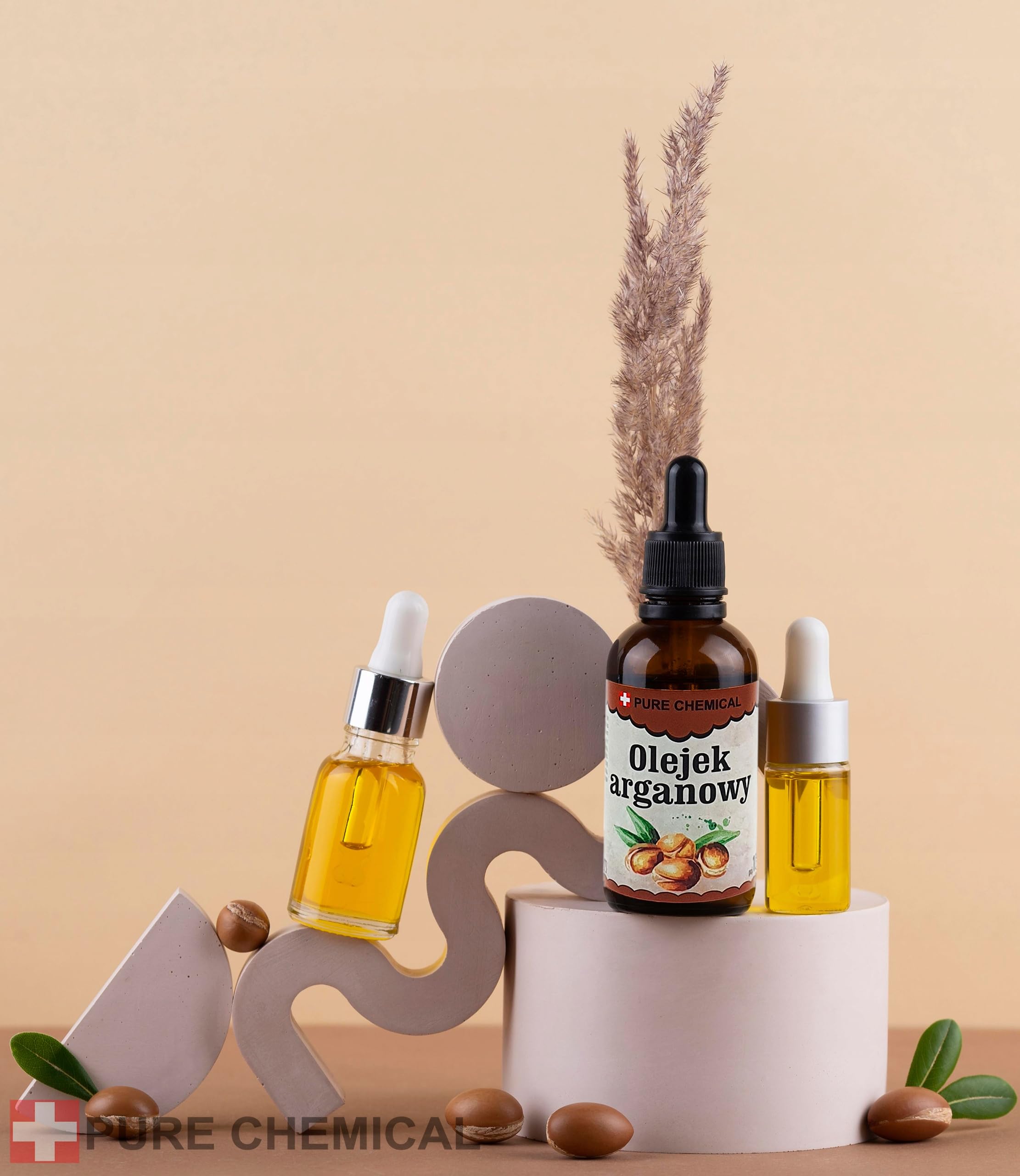 CHOSA Olio di Argan Puro al 100% Spremuto a Freddo 1 litro + Dosatore - Olio per Capelli, Corpo, Unghie e Barba - Cura Della Pelle e Cosmetici Fai Da Te - Nutre e Mantiene la Lucentezza