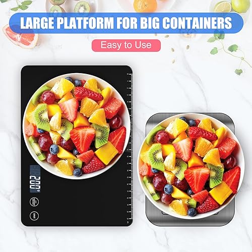 Miniatura 9 de Báscula digital de cocina, gran capacidad, función de tara fácil, pantalla LCD grande, perfecta para cocinar, hornear y preparar comidas