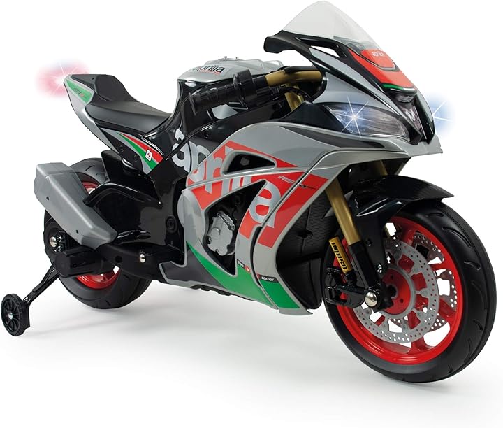 Moto racing aprilia 12v per bambini dai 3 anni in su con luci e suoni injusa 64900