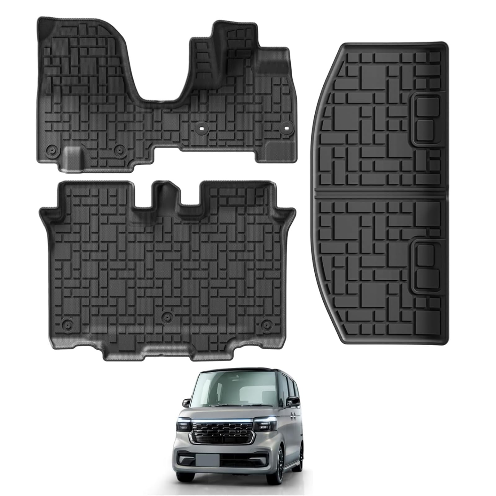 LUCKEASY ホンダ 新型 エヌボックス N-BOX 専用 フロアマット+ラゲッジマット NBOX JF5/JF6 R5.10～現行 カーマット