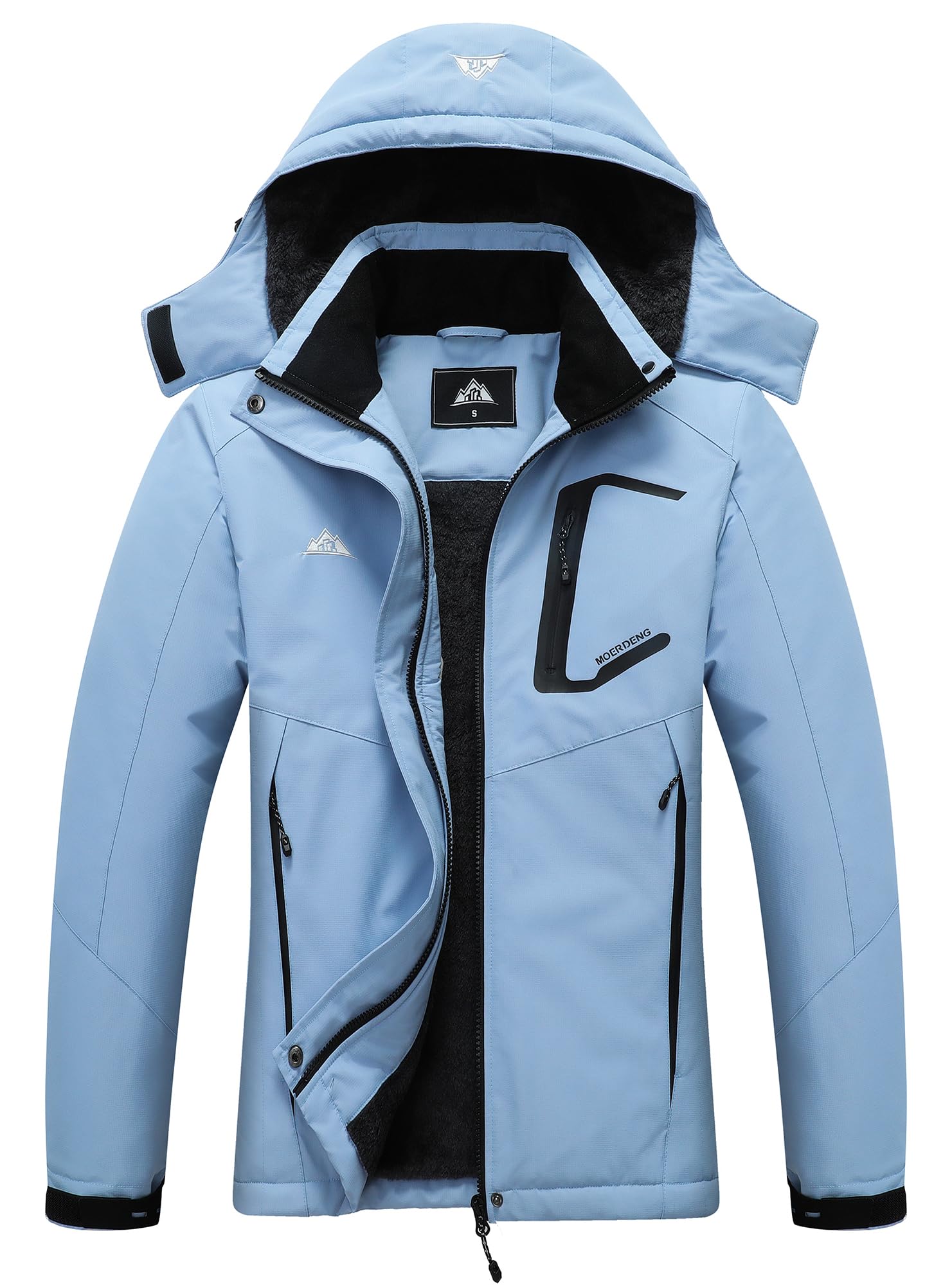MOERDENG Women's Warm Winter Ski Coat Waterproof Snowboarding Jacket