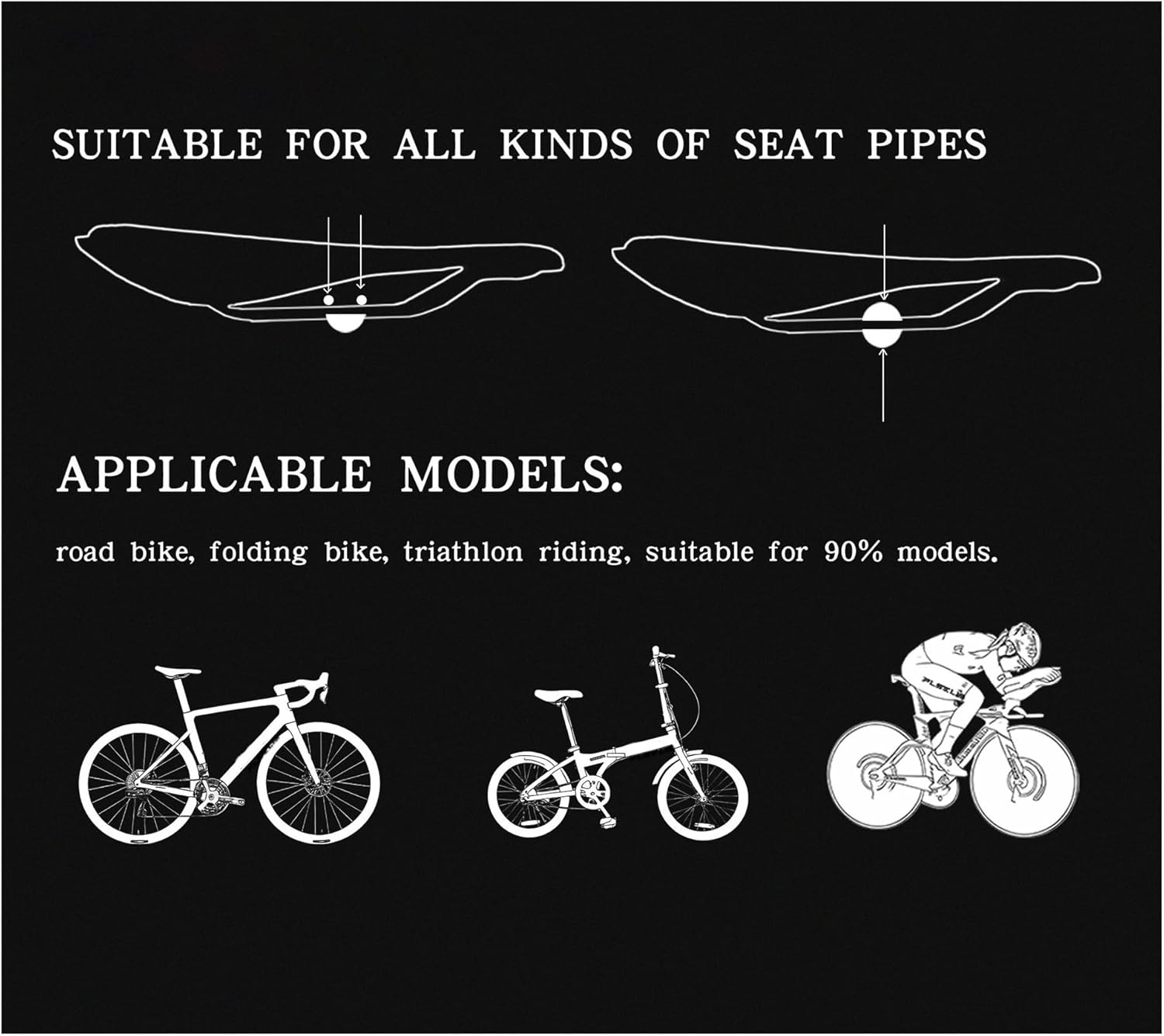 Competitive Road Bike Saddle - 315g Lightweight, Soft & Comfortable Seat for Road Riding Accessories