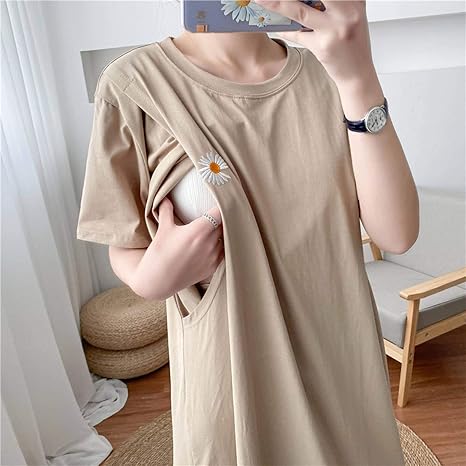 Amazon Co Jp 刺繡シンプルな母乳育児服自宅の女性のための服妊娠中の女性のための夏のロングシャツ服 服 ファッション小物 Amazon Co Jp 刺繡シンプルな母乳育児服自宅の女性のための服妊娠中の女性のための夏のロングシャツ服 服 ファッション小物