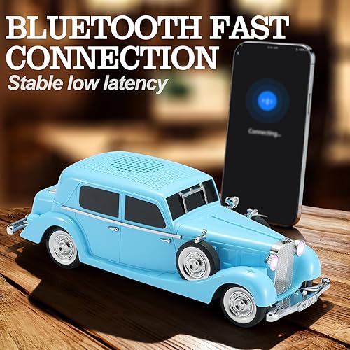 Miniatura 2 de Vintage Car Bluetooth Speaker, Retro Classic Model with Powerful Sound, Built-in Mic, TWS Dual Pairing, Multi-Interface Output, Portable Wireless