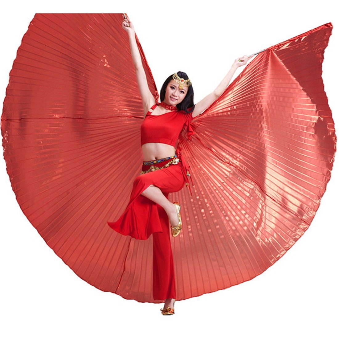 Calcifer® Egyptian Egypt Belly Dance Wings Isis Wings Costume Gift For Big Party Christmas (Red)