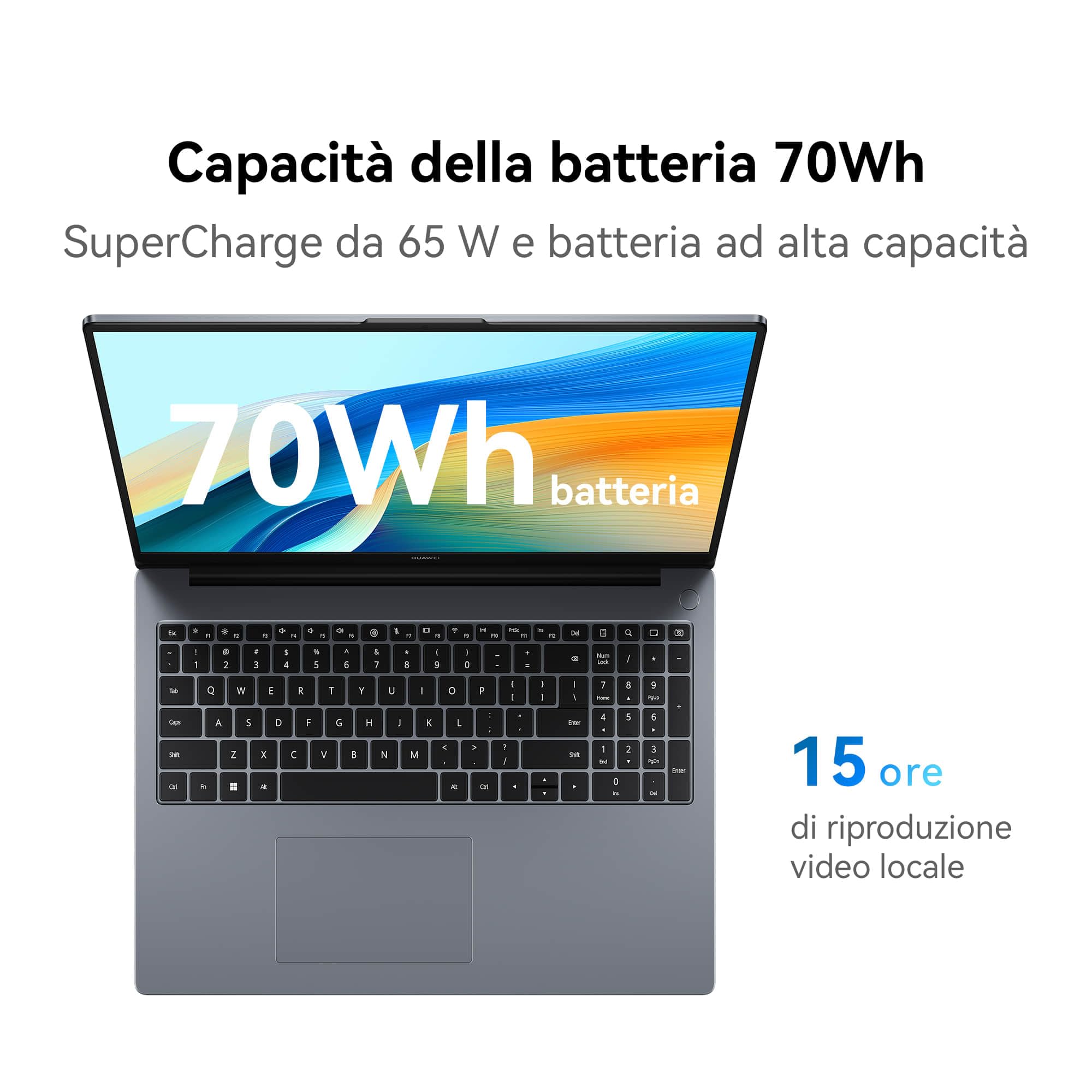 HUAWEI MateBook D16 Laptop, Display FullView da 16 Pollici, Processore Intel Core i5-13420H, 16GB di RAM, SSD da 1TB, Windows 11 Home, Case leggero da 1,72 kg, Grigio Spaziale