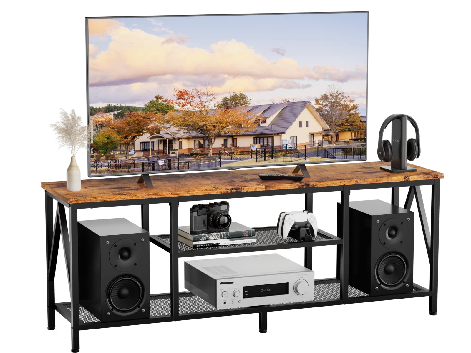 Buy Furologee TV Stand with Power Outlets for 60 65 inch TV