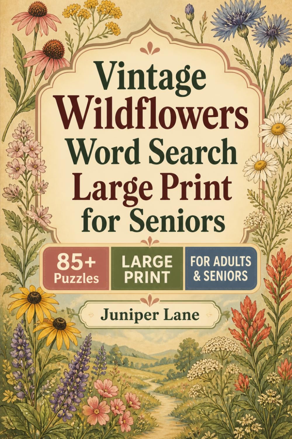 Vintage Wildflowers Word Search Large Print for Seniors: 85 Easy-to-Read Puzzles with Botanical Facts | 20pt Super Font for Adults| Featuring Flowers, ... Relaxing Brain Exercise | Solutions Included