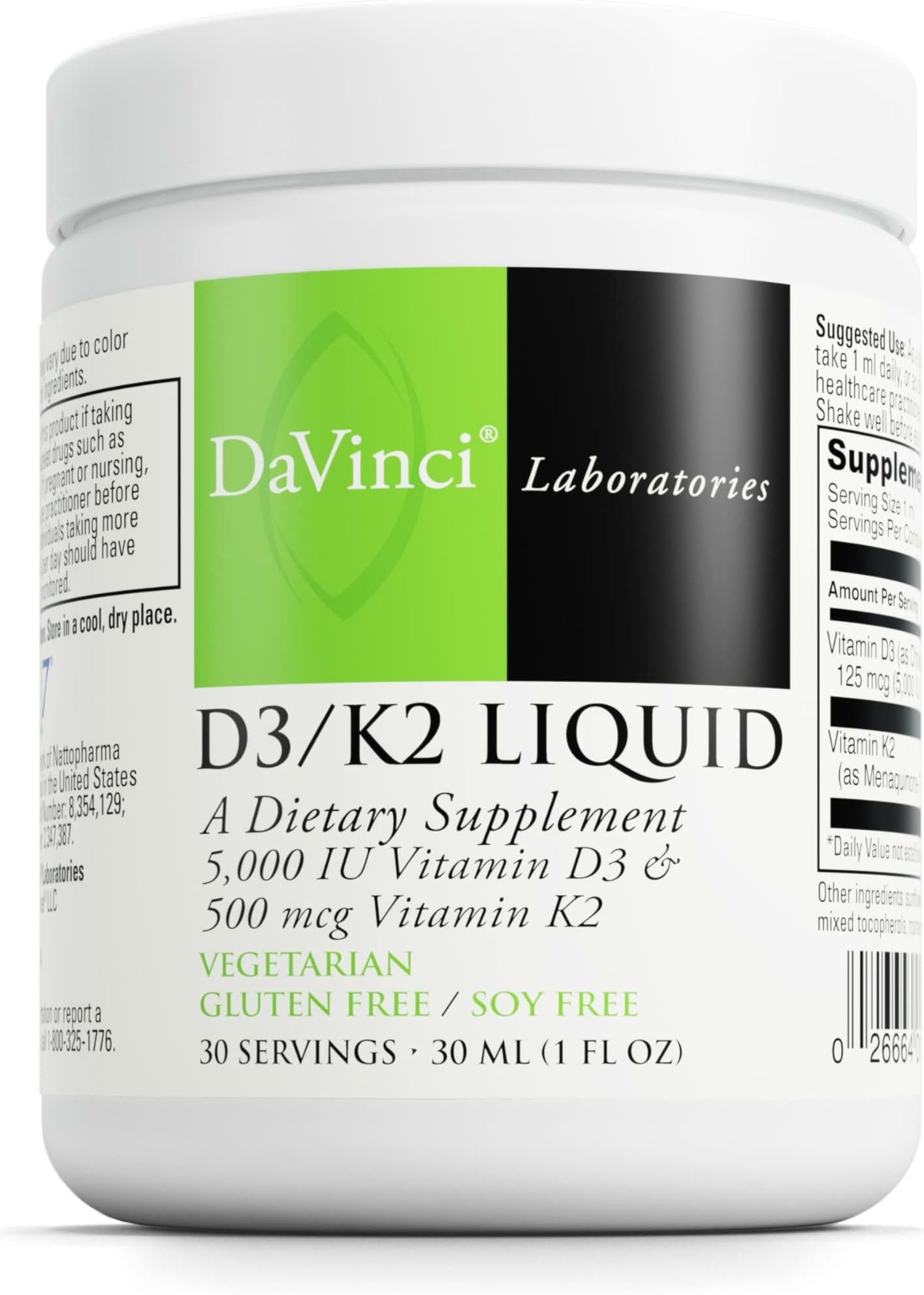 Labs D3/K2 Liquid - Liquid Vitamin D & Vitamin K Supplement for Bone Health, Heart Support & Calcium Absorption* - 30mL (30 Servings)