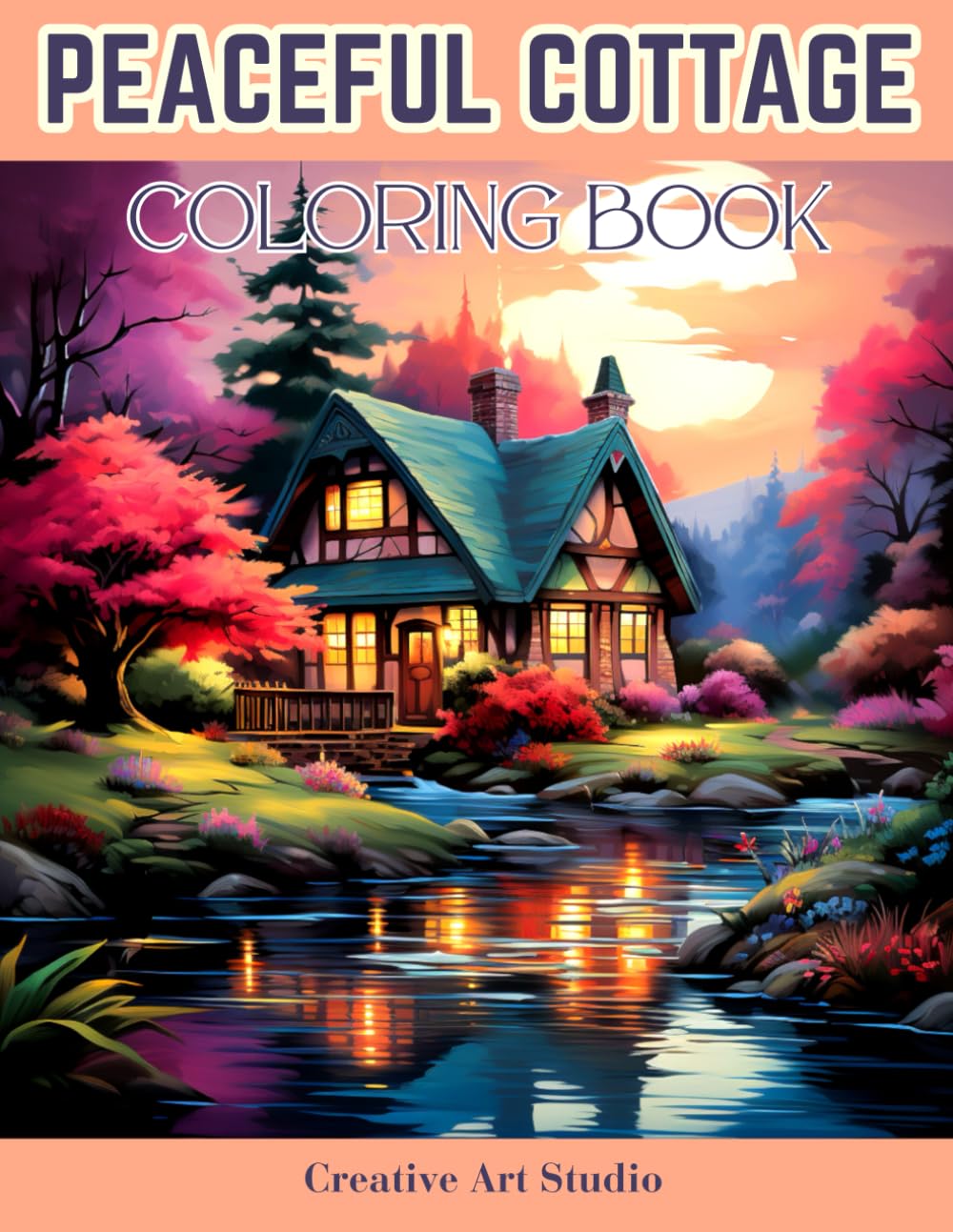 Peaceful Cottage Coloring Book: Coloring For Serenity With Cozy Cottages And Idyllic Retreats For A Relaxing Escape