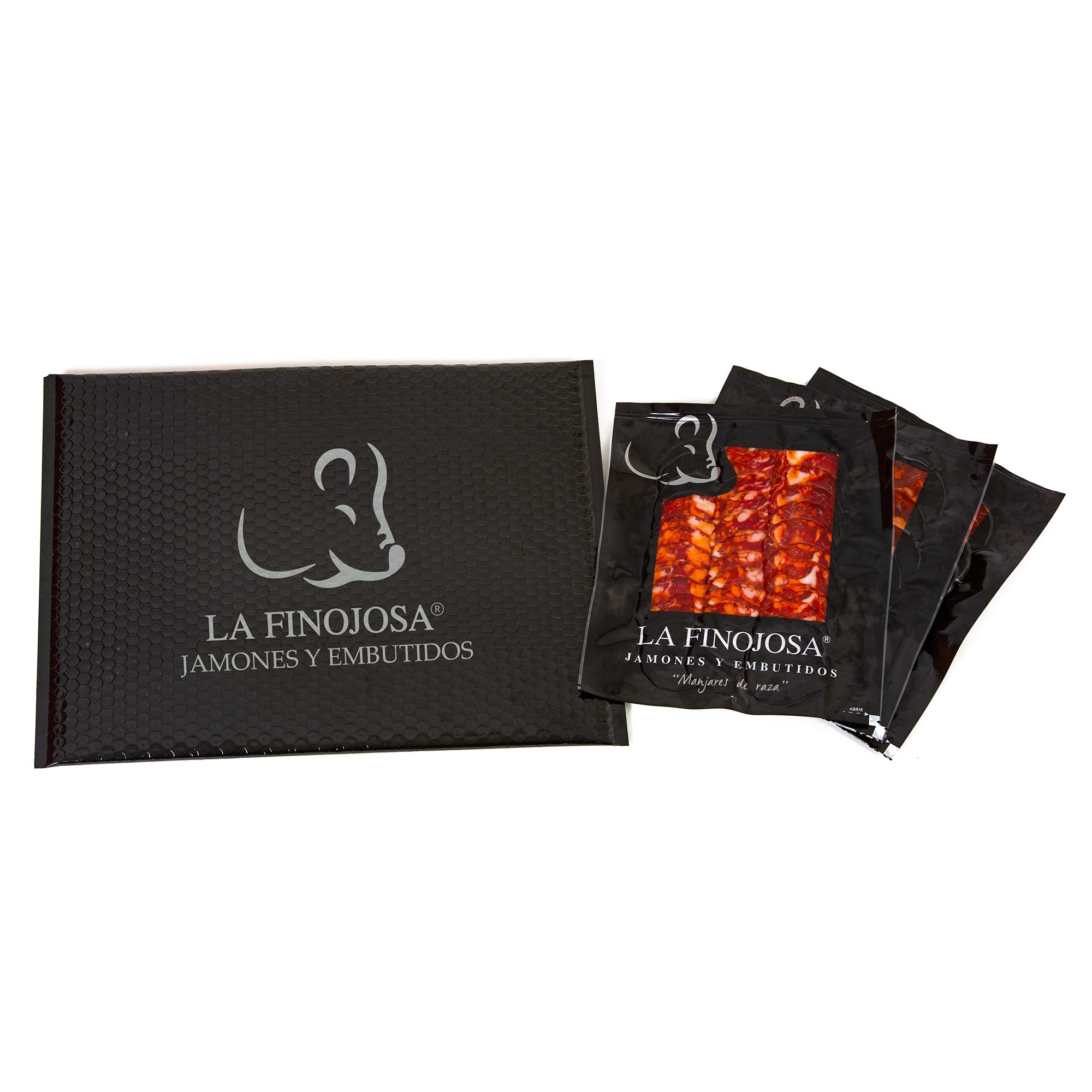 La Finojosa - Chorizo Salsiccia de Bellota Iberica Affettato - 3 Confezioni da 100 g - Stagionatura Minima 90 Giorni - Salumi Iberici - Aroma Piacevole e Profondo - Dehesa de Los Pedroches