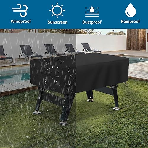 Miniatura 5 de AKEfit Funda para mesa de futbolín, impermeable, resistente al viento, al polvo, protección UV, para patio, silla de café, mesa de fútbol para