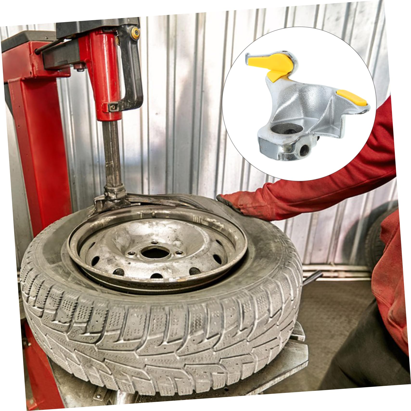 Happyyami Auto Tire Changer Cast Steel Tool for Tire Disassembly Durable Bead Depressor for Low Profile Tires Compatible with Rims Essential Auto Repair Equipment