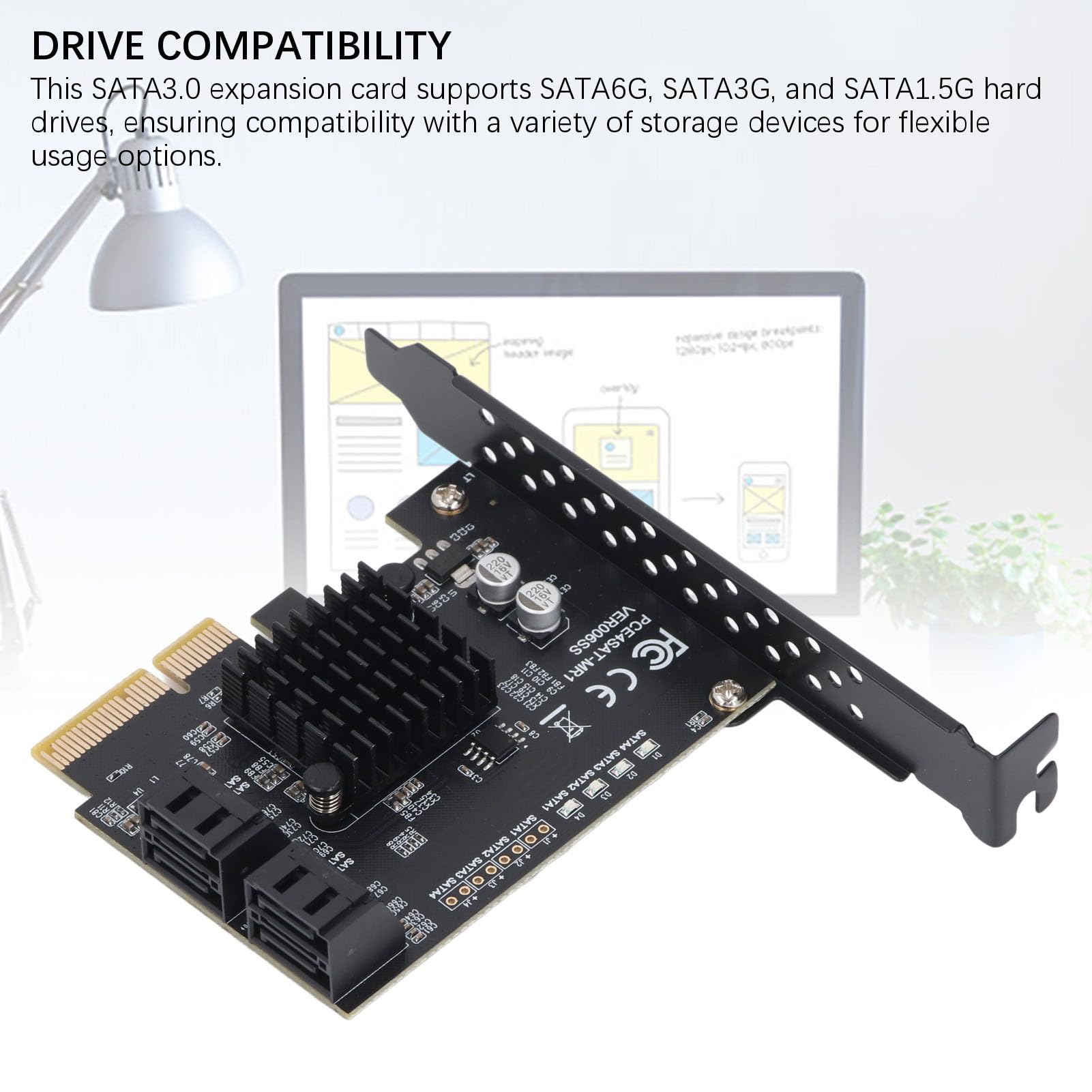 Carte D'extension PCI-E vers Sata3.0, Carte SATA 4 Ports, Adaptateur D'extension 6 Gbit/s, Chipset 88SE9230, Carte RAID IPFS