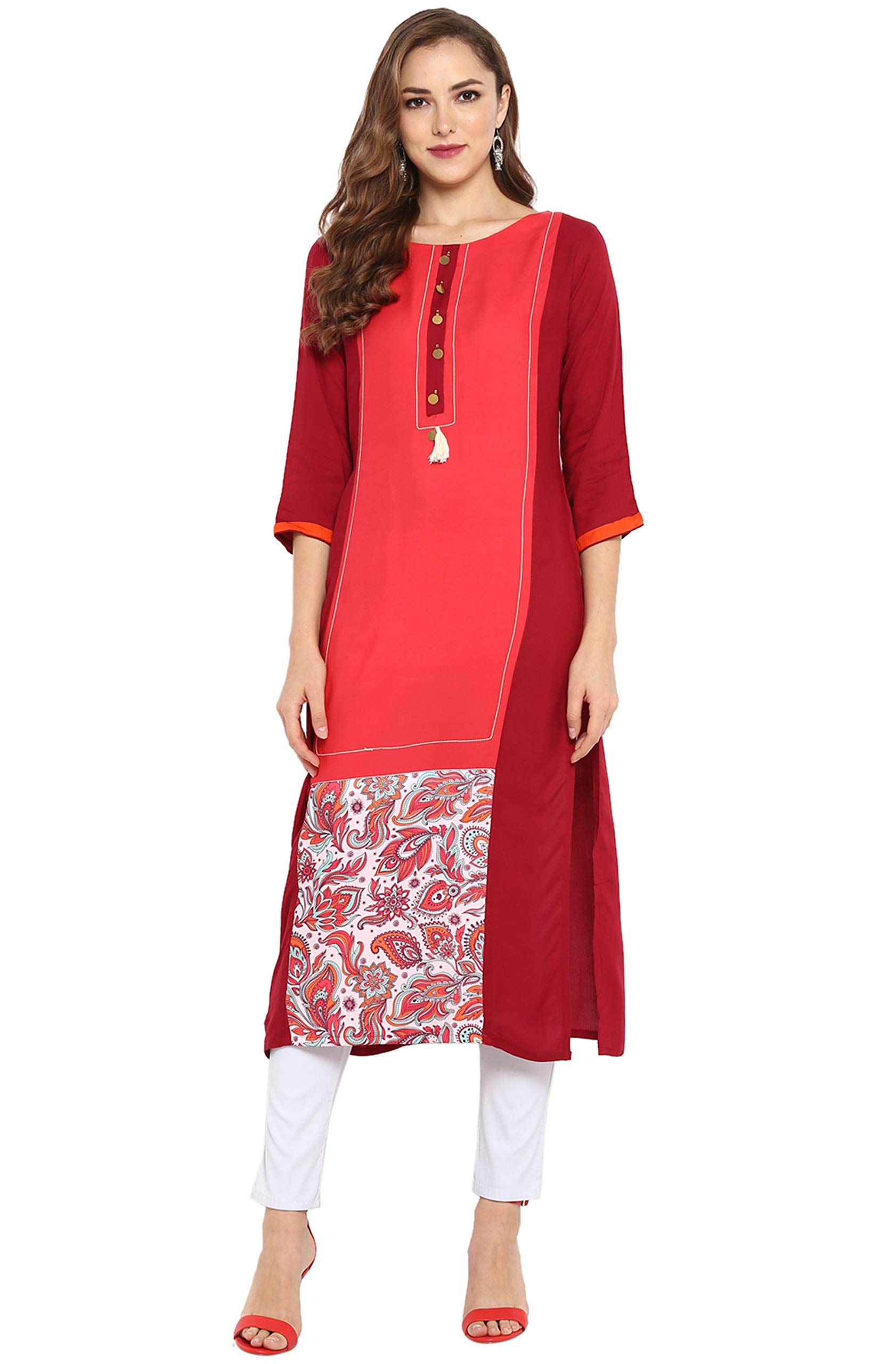 Indian Tunic Tops Rayon Kurti for Women