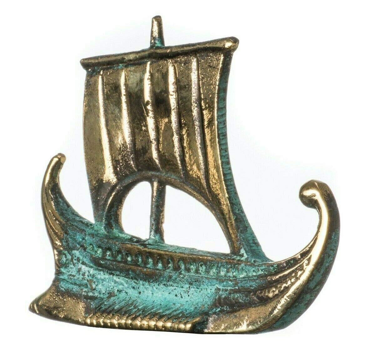 BeautifulGreekStatues Statut Argo od Jason & Argonauten Solide Statuetka Brąz Zielony Złoty Figurka 8,5 cm