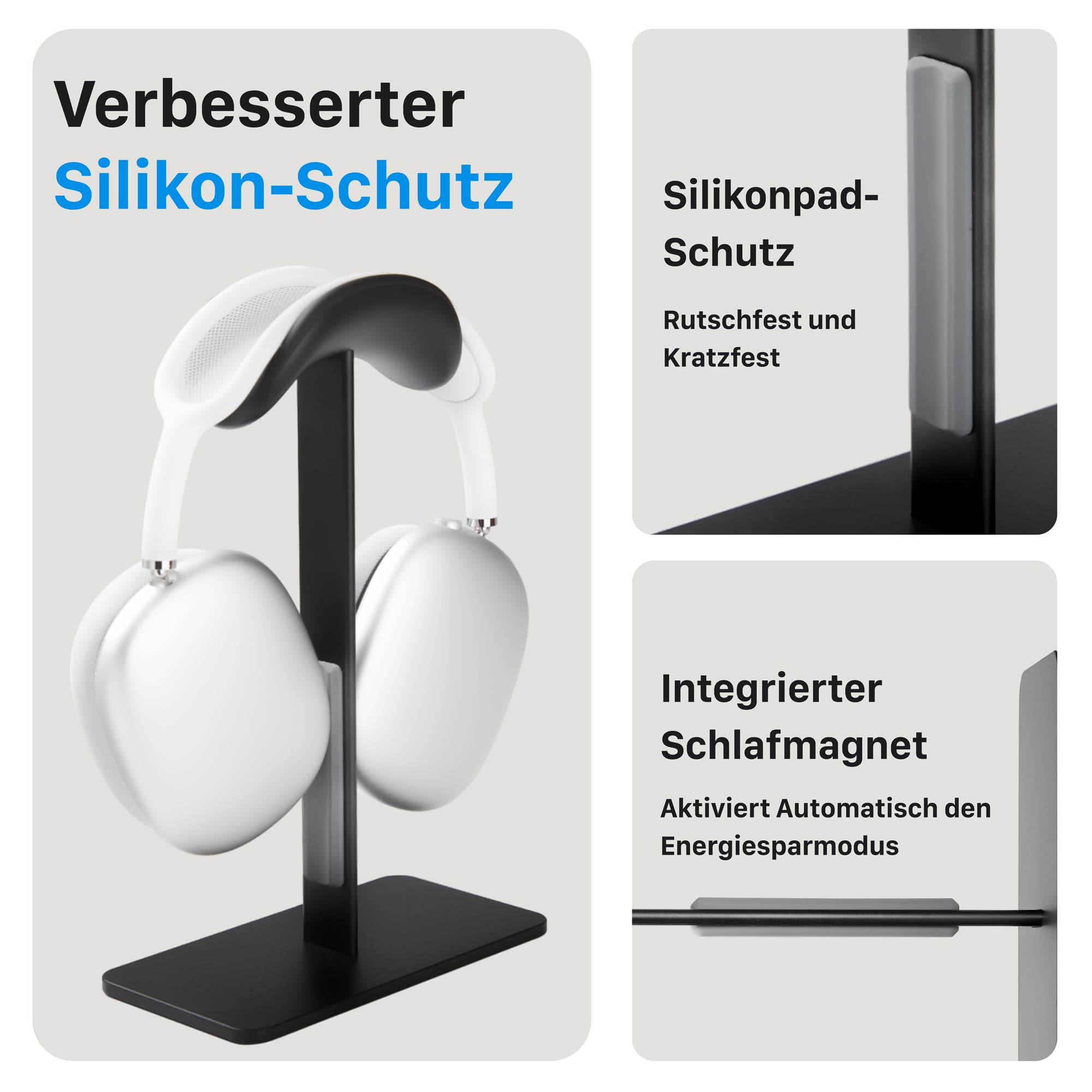 AirPods Max Ständer Aluminium Kopfhörerhalterung Schlafmodus rutschfest kratzschutz Schwarz