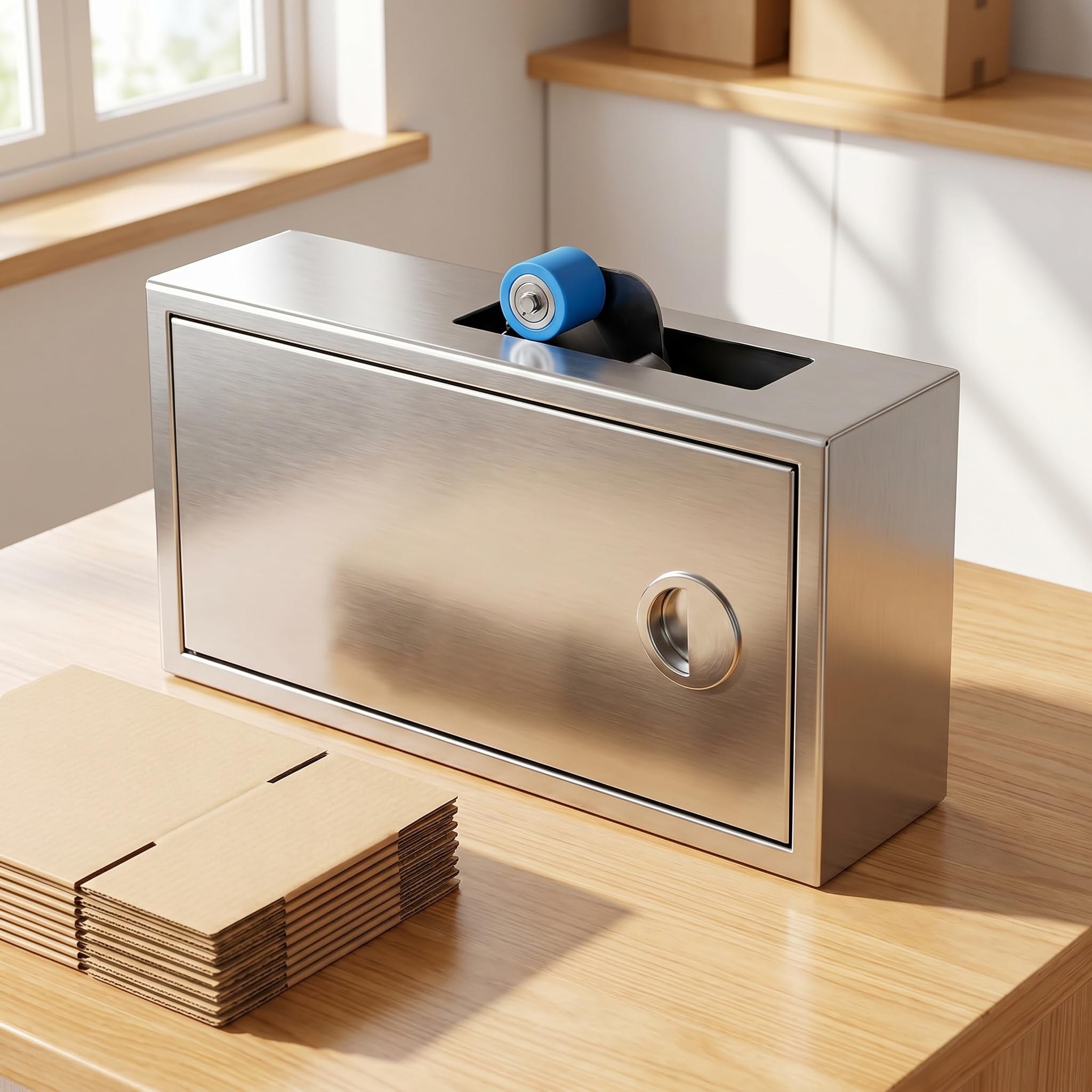 Distributeur de ruban adhésif manuel pour sceller les cartons, longueur réglable, pas d'électricité nécessaire, grande flexibilité pour la maison, la vente au détail, la nourriture et le textile